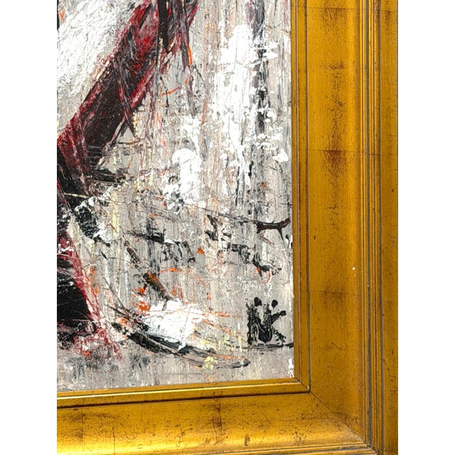 Modern Niki Smith Monumental Abstract Expressionist Impasto Painting Giltwood Frame For Sale - Image 3 of 8