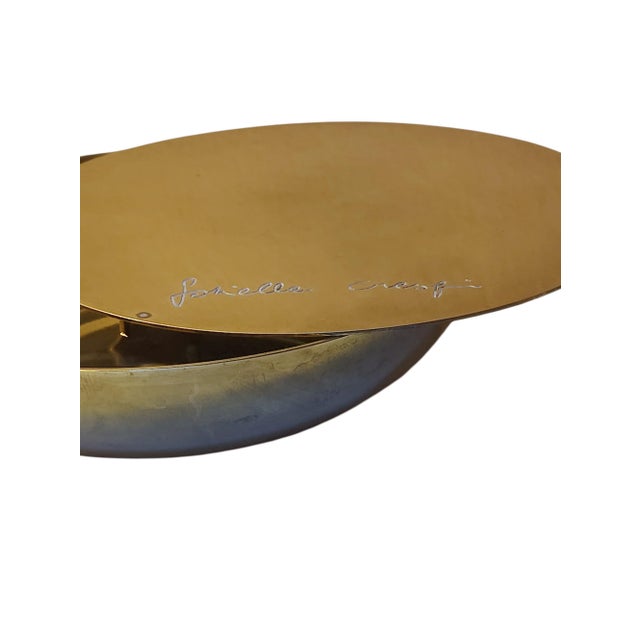 Antivento Ashtray with Brass Lid by Gabriella Crespi, Italy, 1960s For Sale - Image 16 of 17