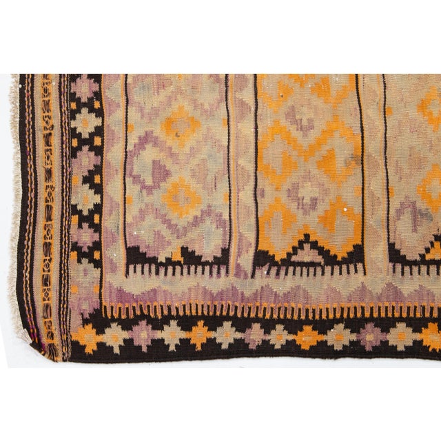 1960s Vintage Kilim Handmade Multicolor Geometric Wool Runner For Sale - Image 4 of 7