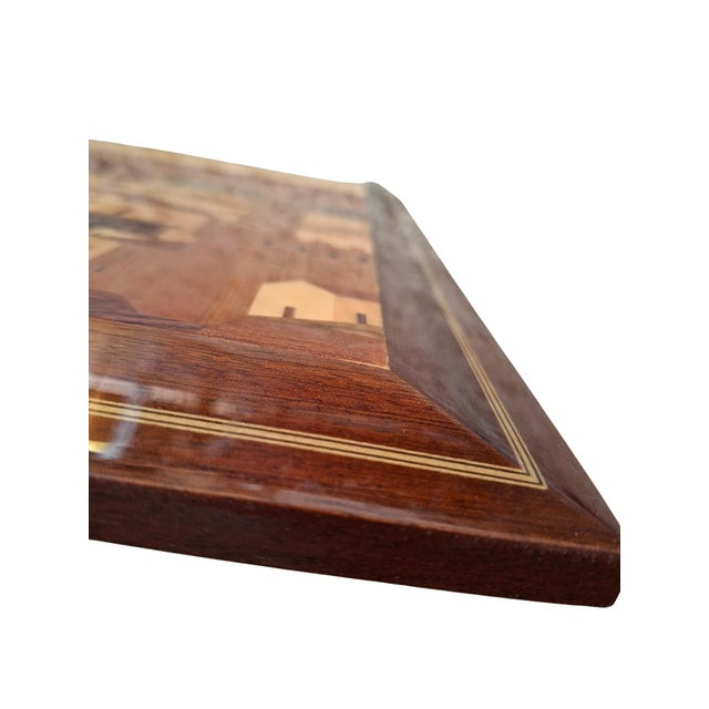 Handcrafted Wood Inlay Panorama of Florence, Brunelleschi Dome, 1980s For Sale - Image 6 of 8