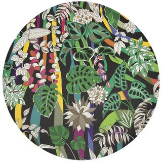 Nicolette Mayer Sabi Jungle Black 16" Round Pebble Placemats, Set of 4 For Sale