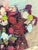David Adickes "Cubist Bouquet" Modern Teal and Maroon Abstract Floral Still Life Painting, 2006 For Sale - Image 9 of 10