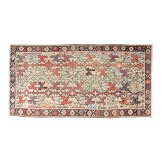 Vintage Turkish Tribal Rug, Geometric Cross Pattern Area Rug For Sale