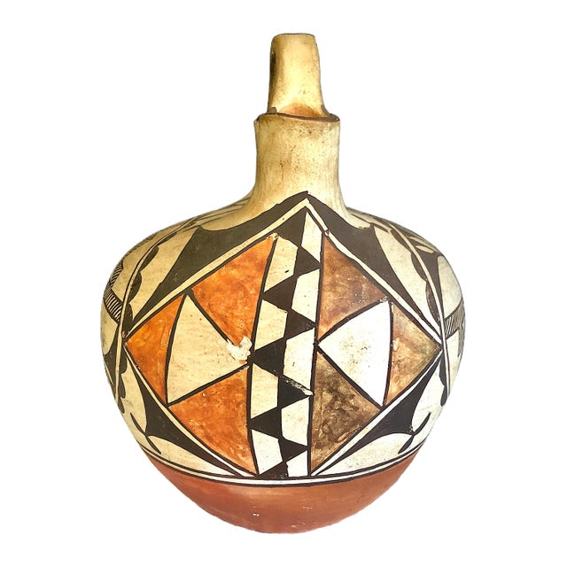 This item is a traditional Native American Pueblo wedding vessel, specifically executed in a polychrome (multi-colored)...