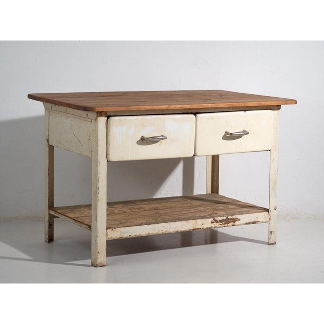 Industrial Worktable with Drawers, 1940s For Sale - Image 10 of 10