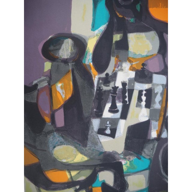 Marcel Mouly, Les Joueurs d'Echec, Original Lithograph, 1960s For Sale - Image 5 of 8