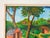 Wood 1970s Vintage Haitian Folk Art Landscape Oil Painting by F. Faramon For Sale - Image 7 of 12