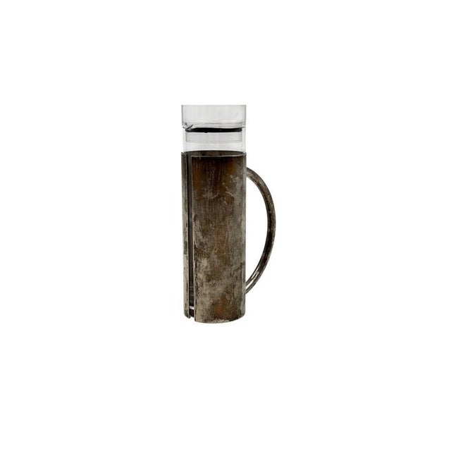 Glass Modern Silver-Plated and Glass Mod. Oilvine Cruet from Lino Sabattini, Italy, 1970s For Sale - Image 7 of 13