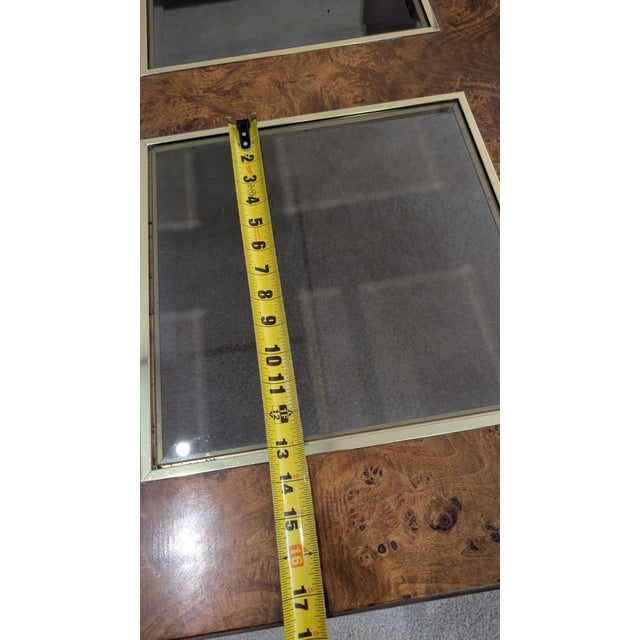 Mid-Century Modern 1978 Thomasville Burl Wood Coffee Table With Glass Panels For Sale - Image 3 of 6