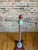 Early 20th Century Antique Hand-Turned Wood Fluted Coat Rack in Teal & Oxblood Red For Sale - Image 5 of 17