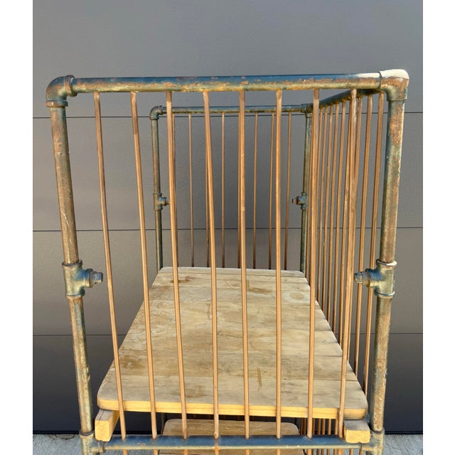 Brown Vintage Industrial Two-Tier Bindery Cart For Sale - Image 8 of 12