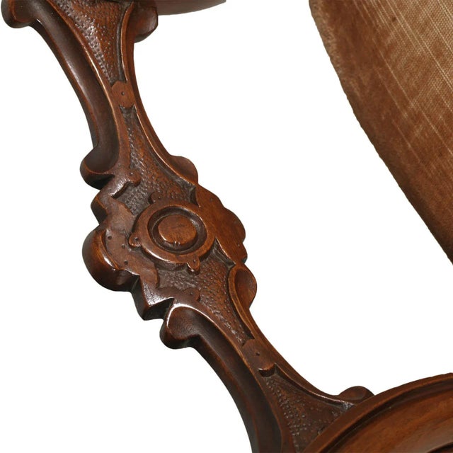 Walnut Dining Table & Chairs Set, 1940s, Set of 7 For Sale - Image 17 of 18