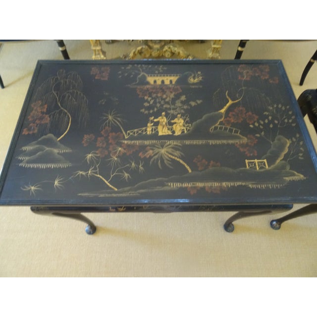 Wood Vintage Rose Tarlow Style Chinoiserie Tables For Sale - Image 7 of 9