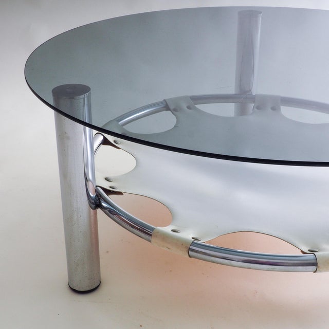 Space Age Glass and Chrome Coffee Table For Sale - Image 9 of 18