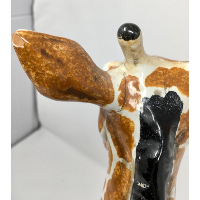 1970s Italian Terracotta Hand Painted Resting Giraffe Sculpture For Sale - Image 12 of 12