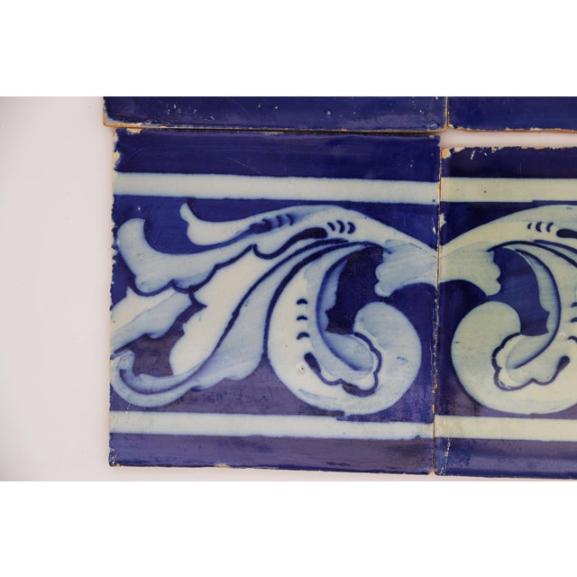 Baroque 19th Century Set of Four Baroque Tiles Blue & White, Portuguese For Sale - Image 3 of 9
