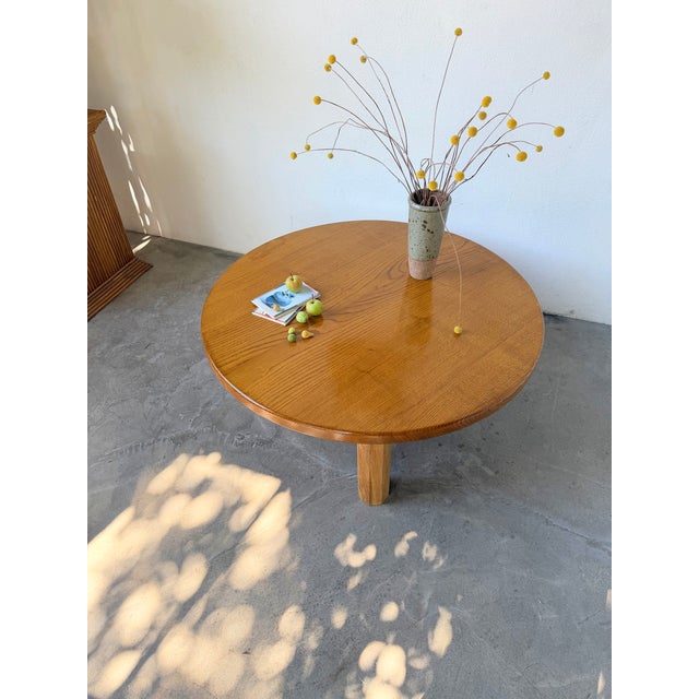 Vintage Round Tripod Coffee Table in Oak, 1950 For Sale - Image 6 of 18