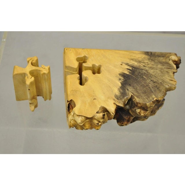 Mid-Century Modern Late 20th Century Richard Rothbard Mid Century Modern Burl Wood Live Edge Puzzle Jewelry Box For Sale - Image 3 of 10