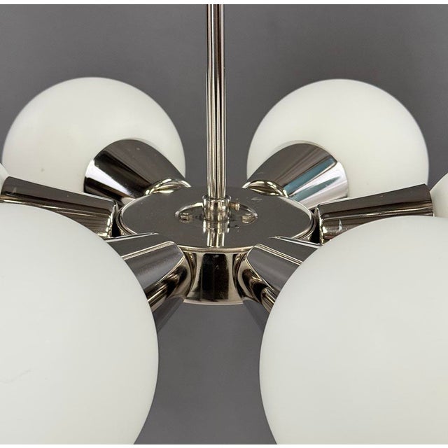 1970s Mid-Century Sputnik Chrome Chandelier from Kamenický Šenov, 1970s For Sale - Image 5 of 7