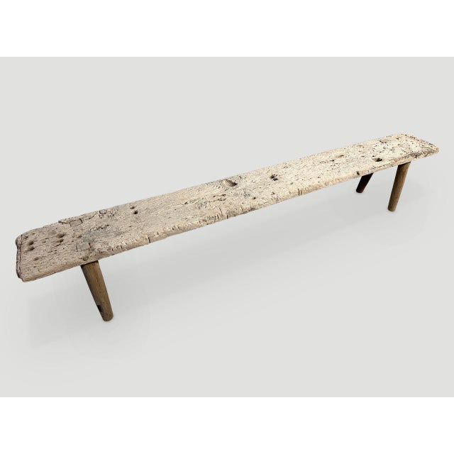 Contemporary Andrianna Shamaris Teak Wood Wabi Sabi Bench For Sale - Image 3 of 5