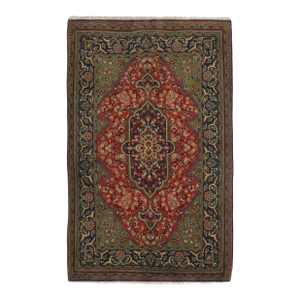 Vintage Wool & Silk Persian Qom Rug 3'7" X 5'8"