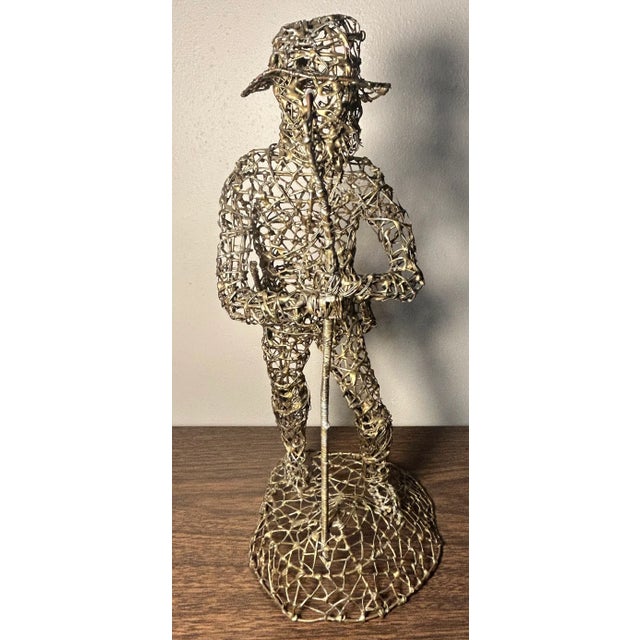 Up for sale is a Vintage 1960's Brutalist C. Serraty Style Hunter Man Metal Wire Sculpture! It measures 13 1/4” tall. The...