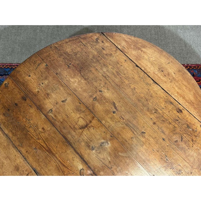 Brown Antique Oval Fir Coffee Table, 1900s For Sale - Image 8 of 11