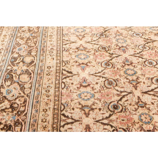 Fine Antique Persian Meshad Handmade Wool Rug For Sale - Image 4 of 8