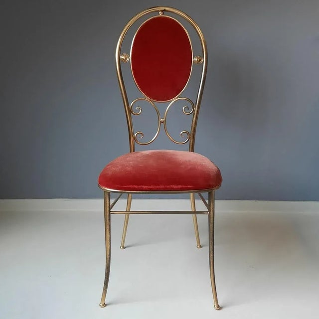 Brass Chiavari Side Chair, 1960s, in Good conditions. Designed 1960 to 1969 This piece is attributed to the mentioned...