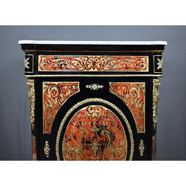 Black Mid-19th Century Napoleon III Boulle Marquetry Console Table For Sale - Image 8 of 18