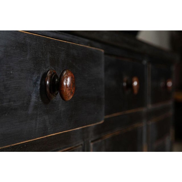 Large 19th Century Ebonised English Glazed Pine Dresser, 1870s For Sale - Image 12 of 18