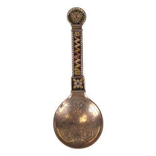 Antique Norwegian Silver and Plique-À-Jour Enamel Spoon by Jacob Tostrup, 1880 For Sale