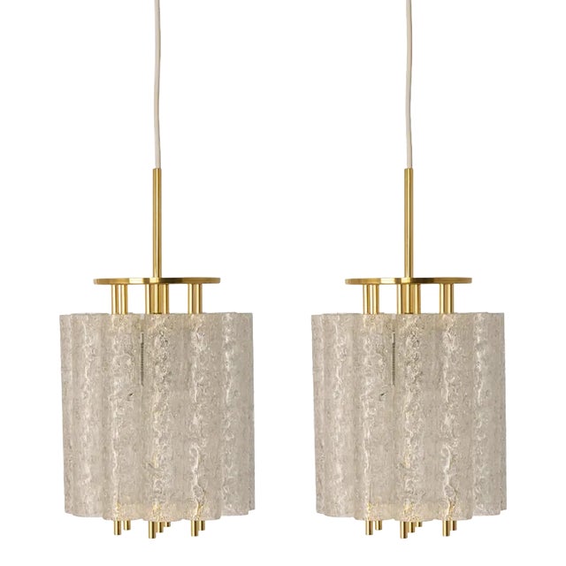 Petite Murano Glass Tubes Pendant Light by Doria, Germany, 1960s, Set of 2 For Sale