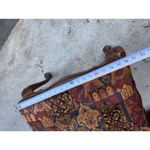 20th Century French Provincial Style Walnut Footstool or Ottoman For Sale - Image 13 of 17