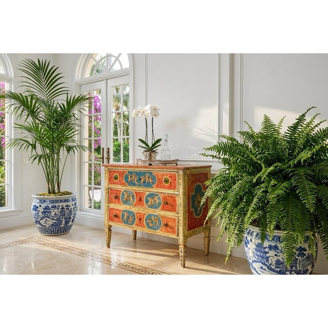 19th Century Venetian Italian Paint-Decorated Commode For Sale - Image 10 of 12