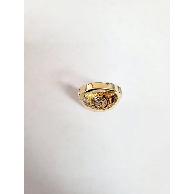Mens Presidential Style Diamond Cluster Ring 14k Two-Toned, Size 4 For Sale In Los Angeles - Image 6 of 6