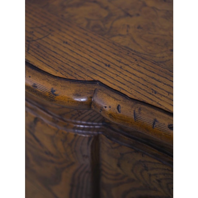 Baker Burl Wood & Oak Louis XV Style Commode Chest For Sale - Image 9 of 17