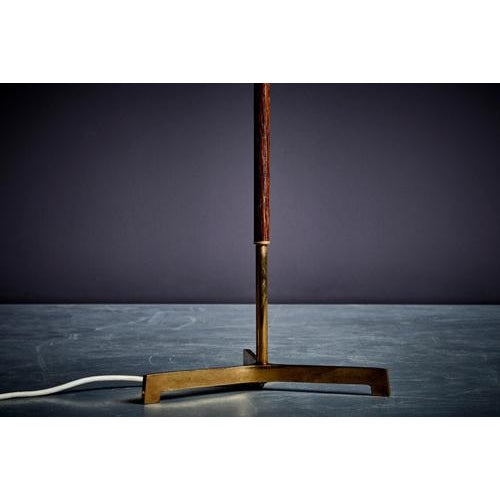 White Floor Lamp in Brass and Rosewood from Kalmar, 1960s For Sale - Image 8 of 10