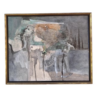 Antonio Collado, Memory in Gray, 1990s, Oil Painting on Canvas For Sale