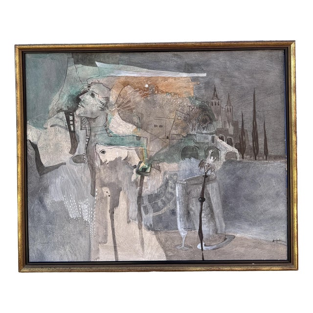 Antonio Collado, Memory in Gray, 1990s, Oil Painting on Canvas For Sale