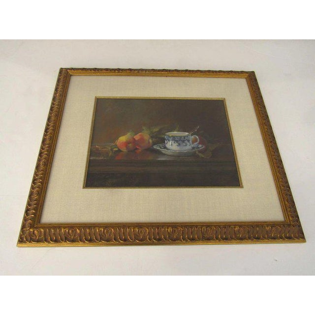 Pastel painting tea cup by Deborah Bays. Site:11" x 15" Frame :25 1/2" x 21 1/2" Deborah Bays was born in Nashville,...