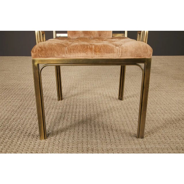 Greek Key Brass & Velvet Dining Chairs by Mastercraft, C. 1970 Italy, Set of 6 For Sale - Image 15 of 18