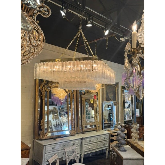 Vintage Italian Large Scale Murano Tronchi Glass Chandelier For Sale In Dallas - Image 6 of 7