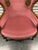 Wood Victorian Style Rose Pink Wingback Chair For Sale - Image 7 of 12