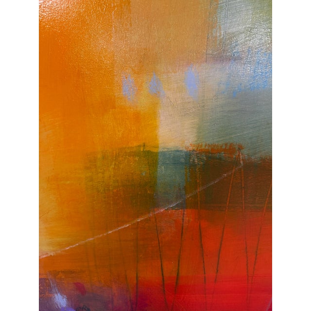 2000 - 2009 ‘Sailing Away’ by Ursula J Brenner 54” Square Vibrant Abstract For Sale - Image 5 of 11