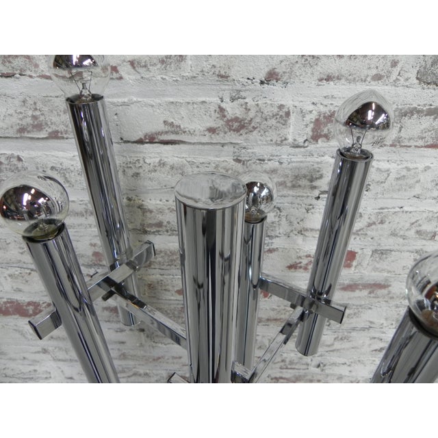 Standing Chrome Lamp with Eight Lights, 1970s For Sale - Image 4 of 18