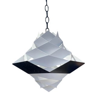 1960s Danish Preben Dahl Symfoni Scandinavian Geometry, Enameled Steel Hanging Lamp For Sale