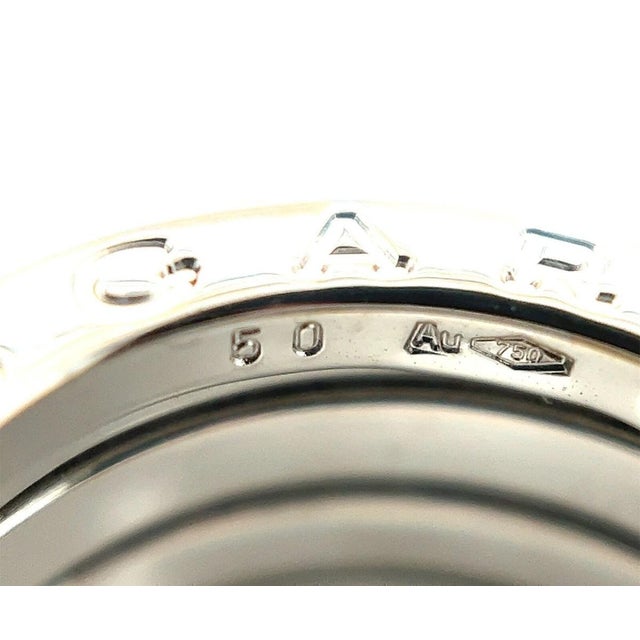 Mid 20th Century Mid 20th Century Bvlgari B.zero1 Four Band Ring in 18k White Gold w/Cert Size 5 / EU 50 For Sale - Image 5 of 8