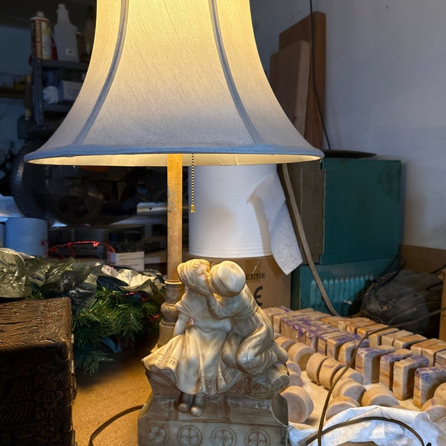 Late 19th Century Hand-Carved and Signed “G. Mascagni” Alabaster Lamp For Sale - Image 9 of 9