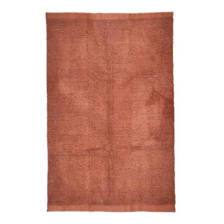 1970s Turkish Handloom Home Living Terracota Rug For Sale